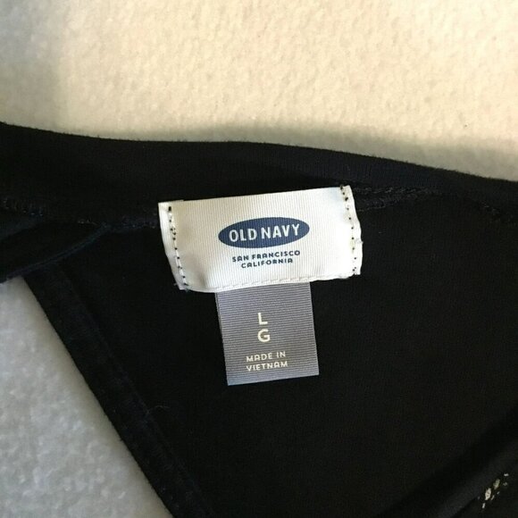 Old Navy Tank Top Peek-A-Boo Sleeveless Pullover Black Women's White Size Large - Picture 9 of 10